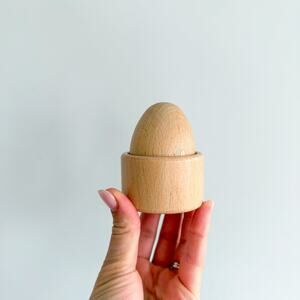 Lovevery The Explorer Play Kit Wood Egg Cup Montessori Wooden Brown